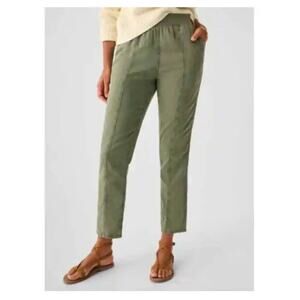 Faherty womens Arlie Day Pant green tencel Linen pull on pants- S